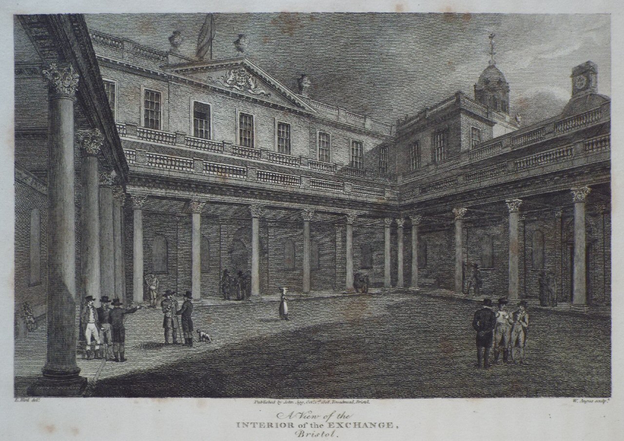 Print - A View of the Interior of the Exchange, Bristol. - Angus